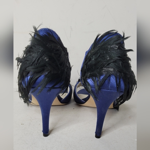 Something Bleu Hammond Feather Pump SZ 10 - Picture 7 of 8